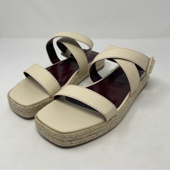 NIB Staud Lara Espadrille Sandal In Cream / Natural - Picture 10 of 14